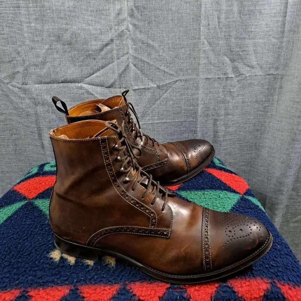 %Antonio Maurizi Leather Boot Men's Size 44.5 US 10.5 -11 / D12